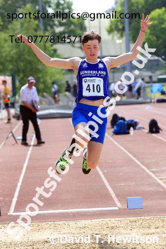 Mens Under-17s Long Jump, 2024 North Eastern Track and Field Champs., Middlesbrough.  Photo: David T. Hewitson/Sports for All Pics